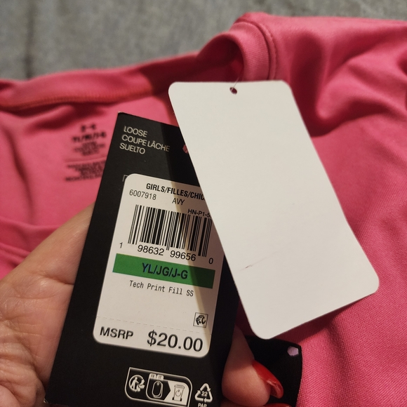 D7 - Under Armour Kids Graphic Pink Tee - Picture 3 of 5